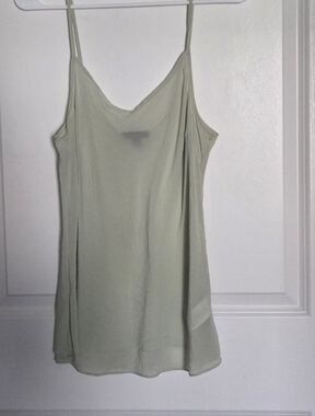 J. Crew Sheer Pale Sage 100% Silk Slip Tank